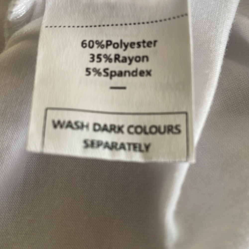 EUC Women’s Xl Detailed White Short Scoop Neck Short Sleeved Lightweight Top - Picture 6 of 7